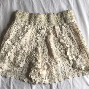 Ivory Lace Shorts